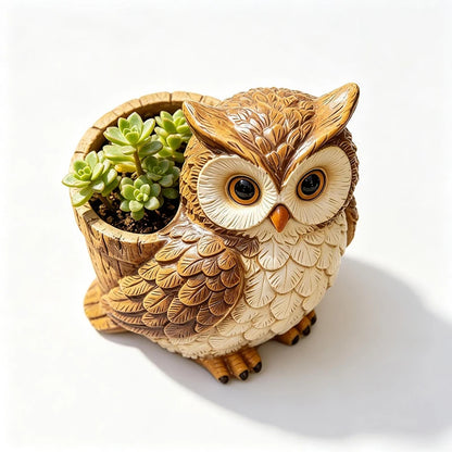 Owl Planter Pot — Resin Figurine | Garden & Home Decor