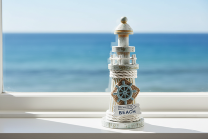 Wooden Lighthouse Ornament 19.5cm | Coastal Nautical Beach House Decor