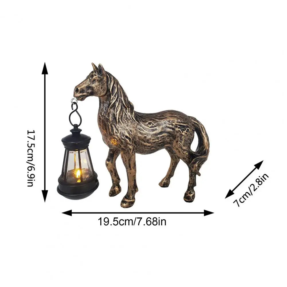 Solar Horse Lantern Garden Ornament Farmhouse Outdoor Decor