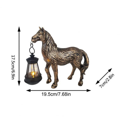 Solar Horse Lantern Garden Ornament Farmhouse Outdoor Decor