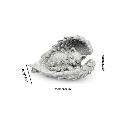 Angel Wing Pet Memorial Statue | Resin Dog Cat Figurine Garden Home Ornament