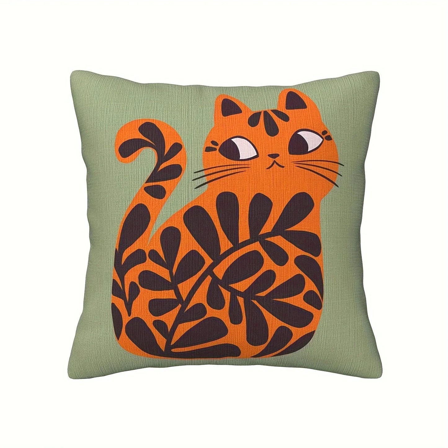 Cute Cat Floral Cushion Cover | Illustrated Cat Print | 4 Designs, 4 Sizes