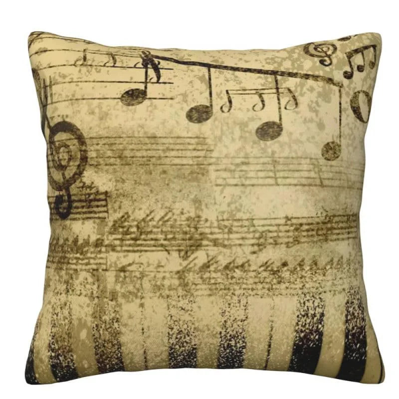Music Notes & Piano Keys Cushion Cover | 4 Designs, 4 Sizes | Music Lover Gift