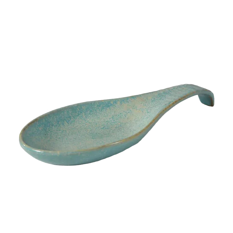 Porcelain Spoon Rest - Ceramic Utensil Holder for Stove Top