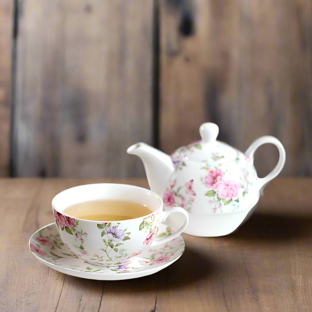 Teapot Tea Cup Set Floral