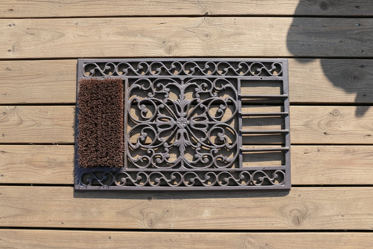 Cast Iron Doormat Boot Scraper 58cm - Heavy Duty Vintage