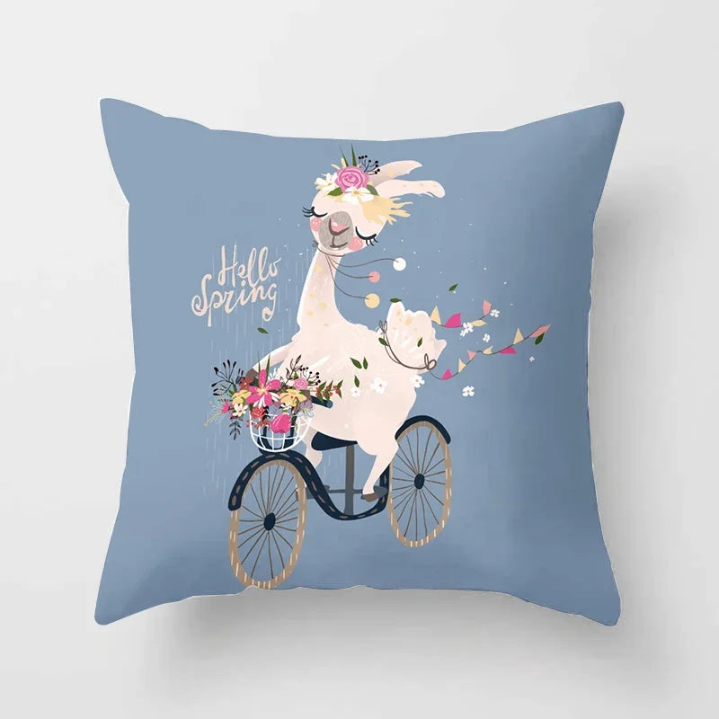 Cartoon Alpaca Llama Cushion Cover | 20 Designs | 30cm to 66cm