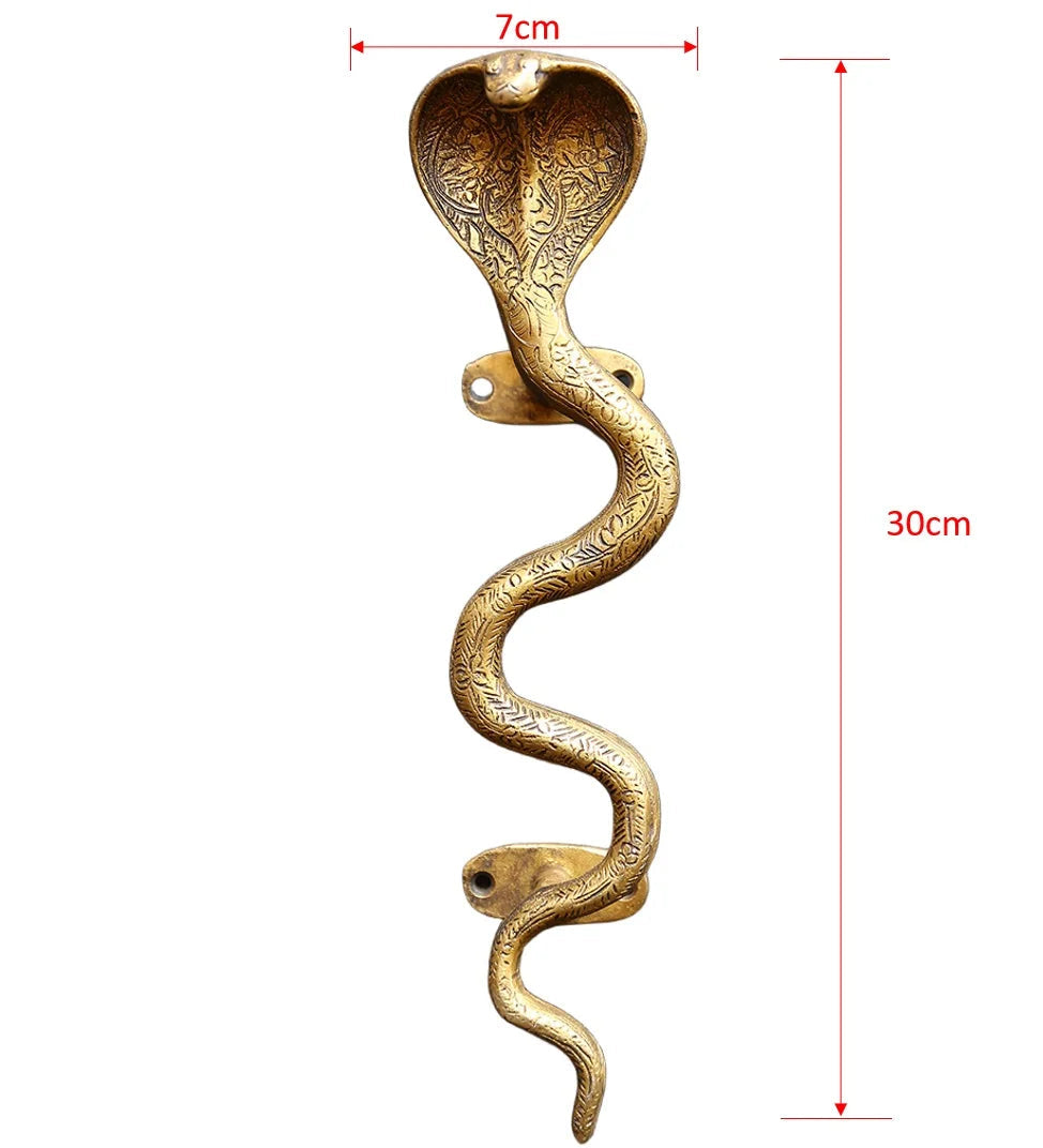 Brass Snake Cobra Door Handle Cabinet Pull Bronze Antique