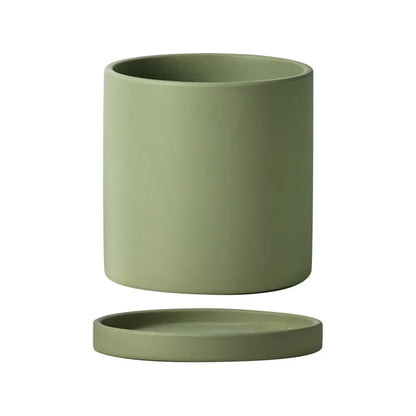Colourful Ceramic Planter Pot with Tray & Drainage Hole | 24 Colours 4 Sizes | Indoor Outdoor Succulent Pot