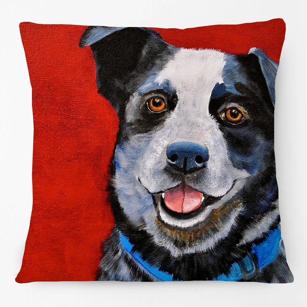 Australian Cattle Dog & Kelpie Red Heeler Cushion Cover | 45cm | Linen or Plush | Dog Lover Gift