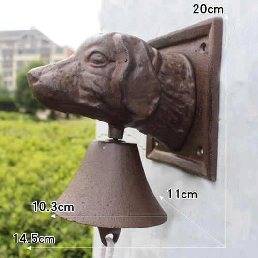 Doorbell Dog Hound Cast Iron Antique - 20x14.5cm