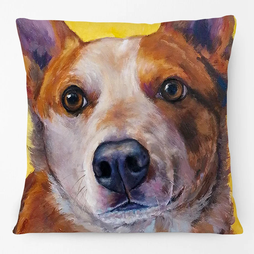 Australian Cattle Dog & Kelpie Red Heeler Cushion Cover | 45cm | Linen or Plush | Dog Lover Gift