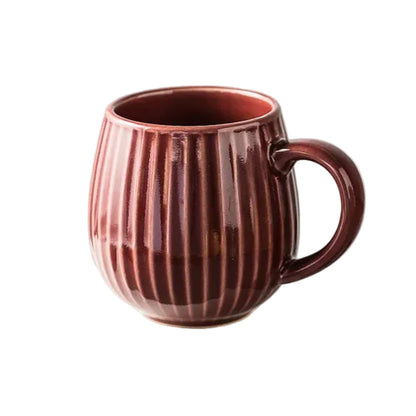 Coffee Mug Colourful Kiln Glaze Ribbed Ceramic 480ml - 8.5x10.5cm