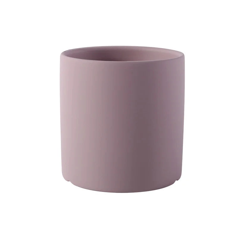 Colourful Ceramic Planter Pot with Tray & Drainage Hole | 24 Colours 4 Sizes | Indoor Outdoor Succulent Pot