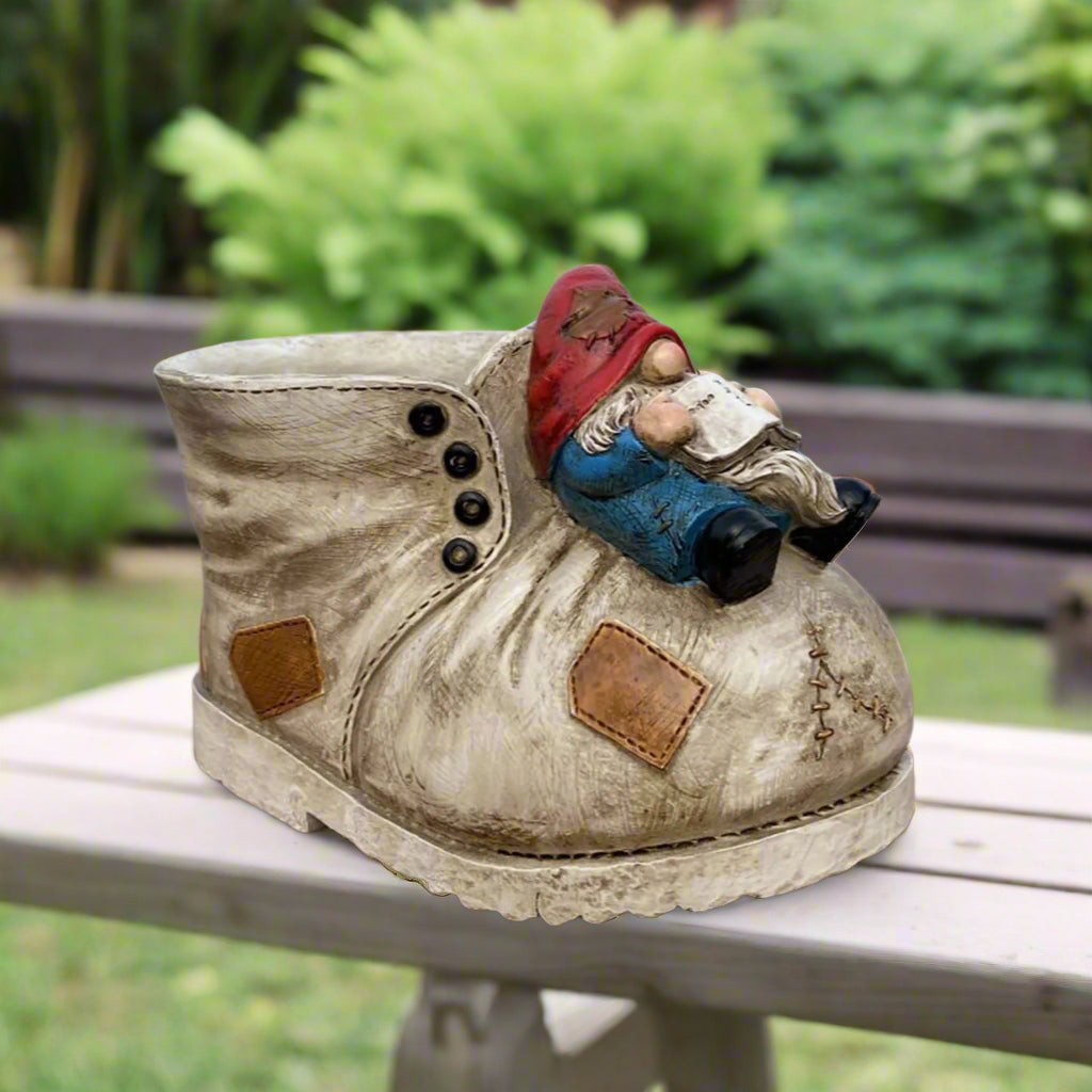 Pot Planter Gnome Shoe Rustic