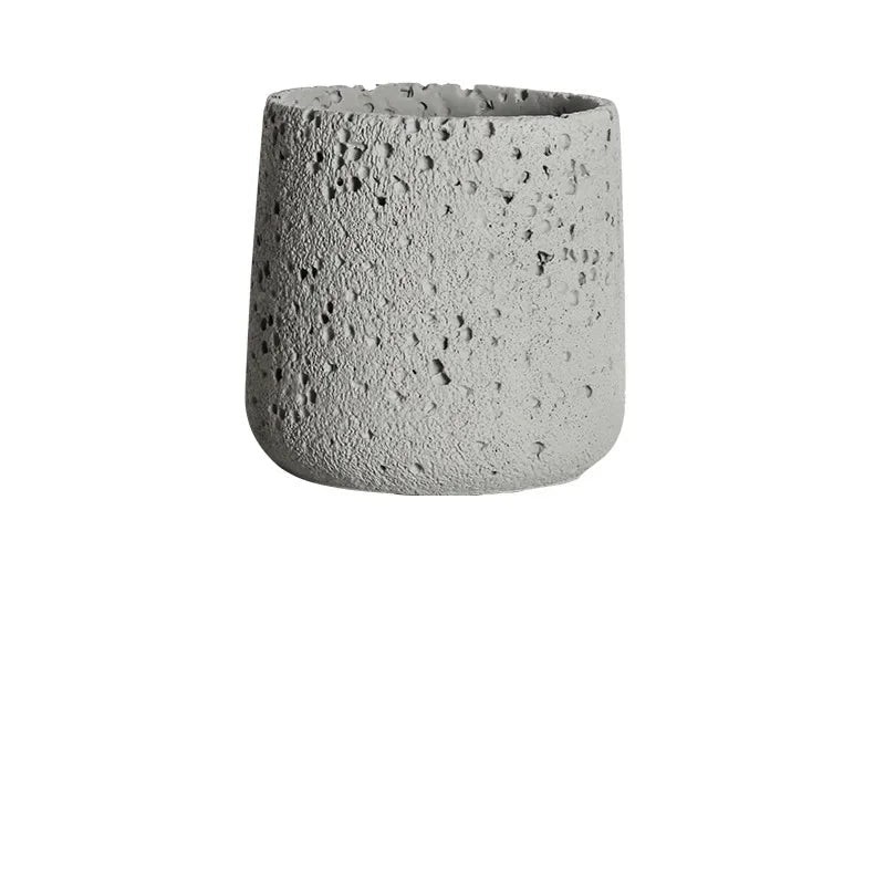 Pot Planter Flower Rustic Garden Concrete Stone Style