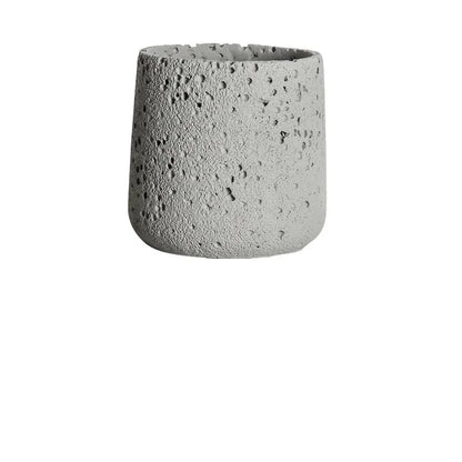Pot Planter Flower Rustic Garden Concrete Stone Style