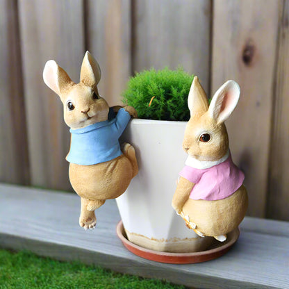 Rabbit Garden Planter Flower Pot Hangers