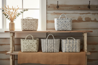 Fabric Storage Basket with Handles - Laundry Hamper