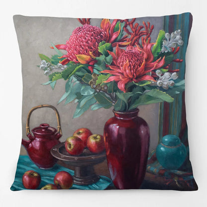Cushion Cover Australian Flowers - Waratah Banksia Wattle