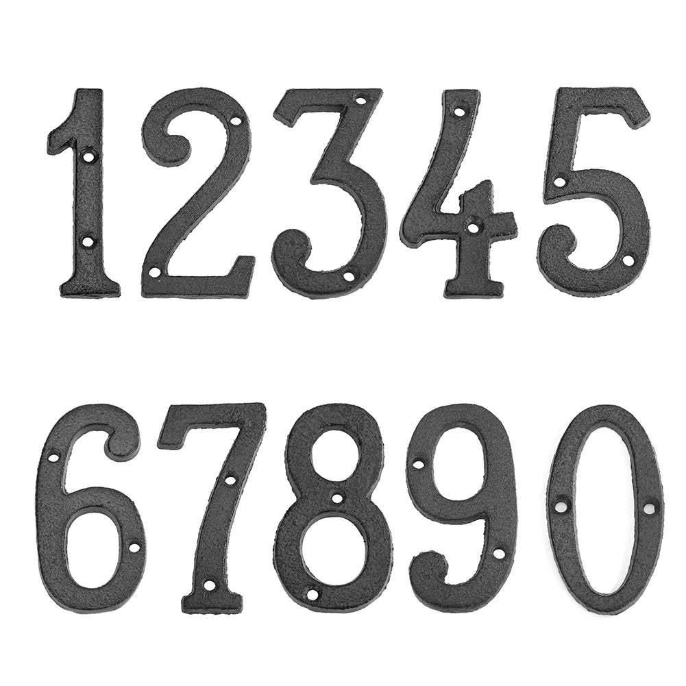 Cast Iron House Numbers 8cm - Door Plate Number Sign Metal