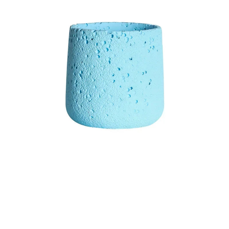 Pot Planter Flower Rustic Garden Concrete Stone Style