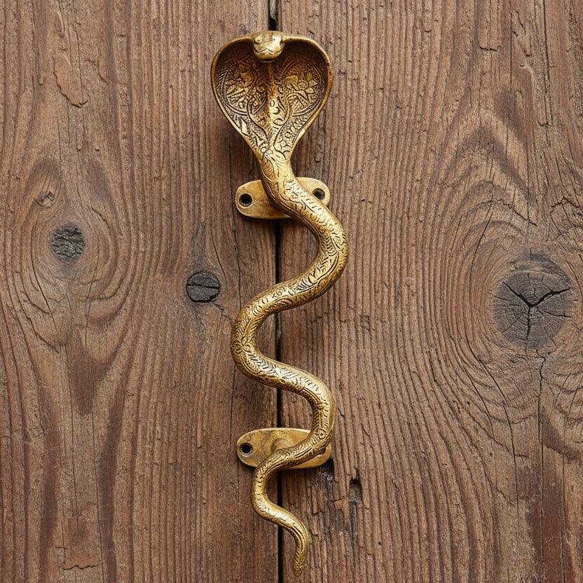 Brass Snake Cobra Door Handle Cabinet Pull Bronze Antique