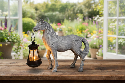 Solar Horse Lantern Garden Ornament Farmhouse Outdoor Decor