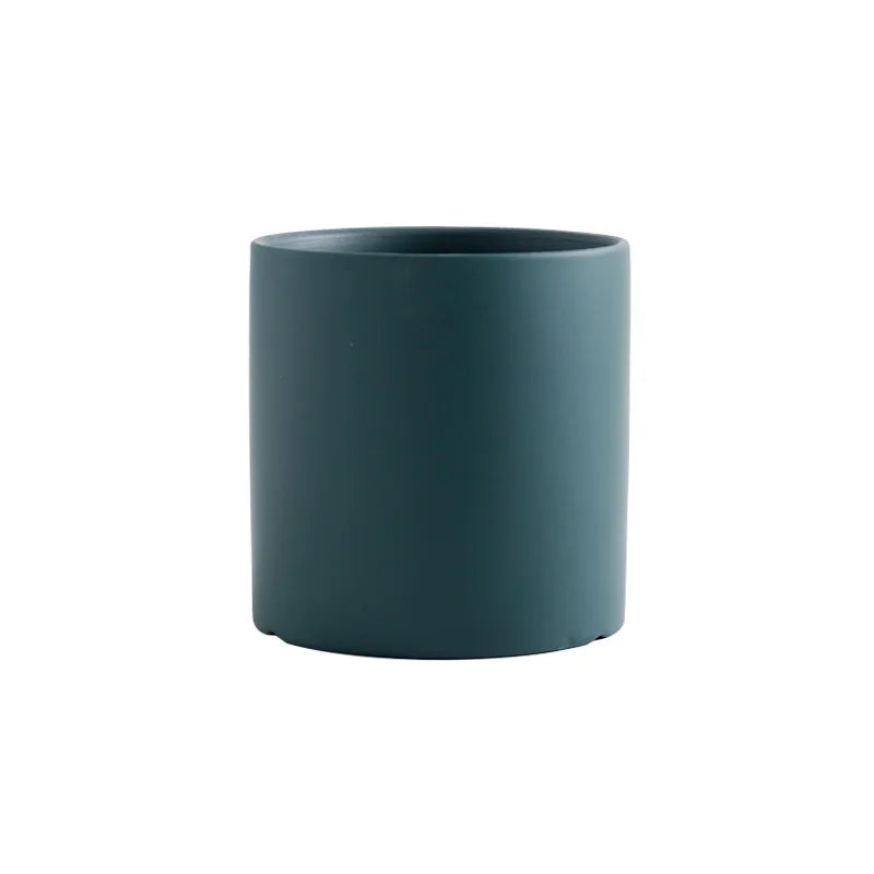 Colourful Ceramic Planter Pot with Tray & Drainage Hole | 24 Colours 4 Sizes | Indoor Outdoor Succulent Pot