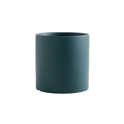 Colourful Ceramic Planter Pot with Tray & Drainage Hole | 24 Colours 4 Sizes | Indoor Outdoor Succulent Pot