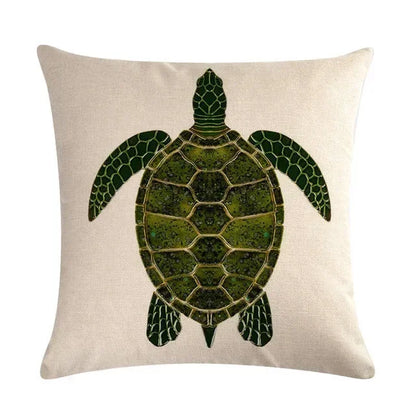 Turtle Cushion Cover | Cotton Linen 40cm 45cm 50cm | 14 Designs