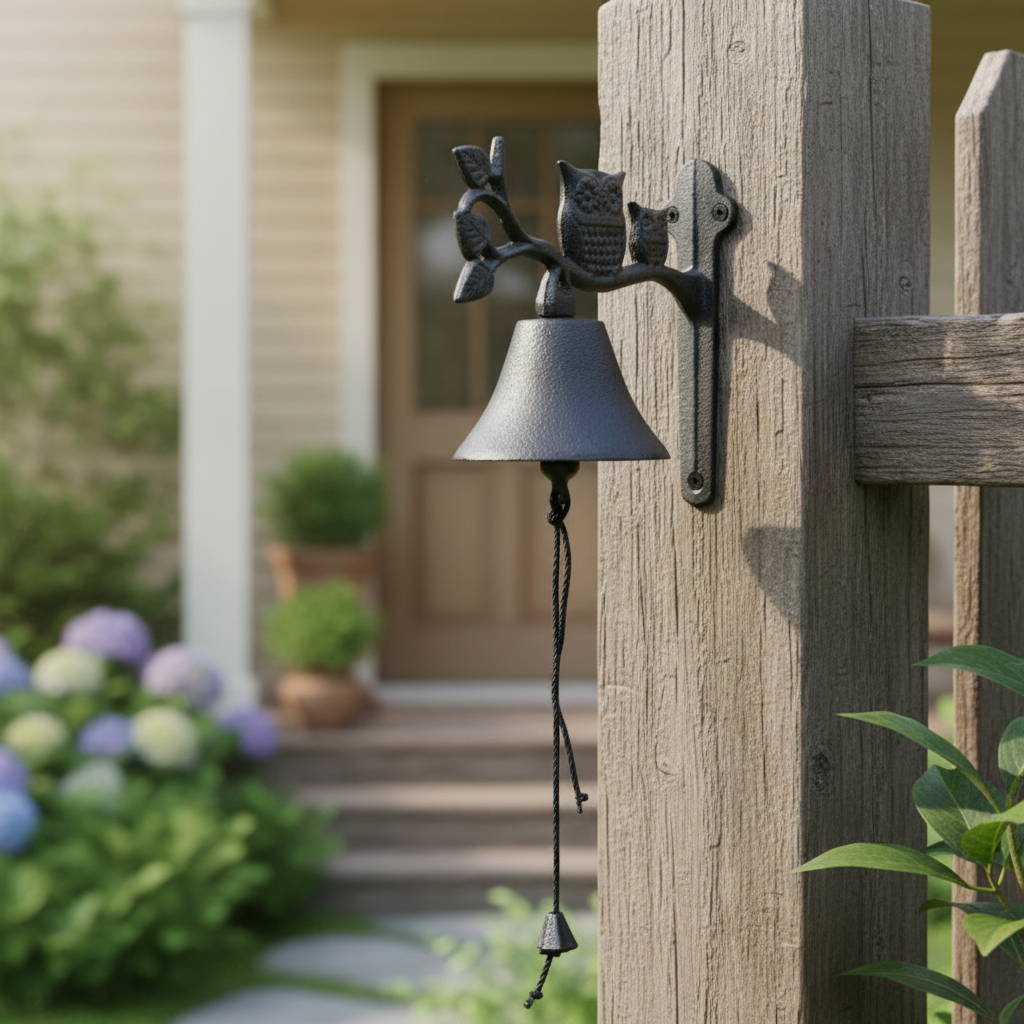 Doorbell Two Owl Leaf Cast Iron