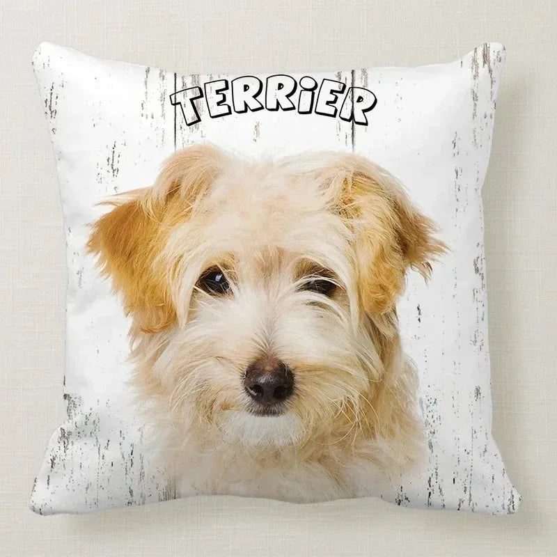 Cushion Cover Dog Breeds | 26 Breeds Polyester Cotton Sofa Pillow Case