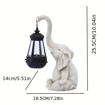 Solar Lantern Elephant Garden Ornament