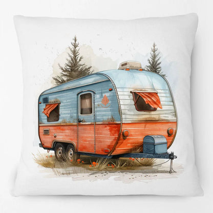 Vintage Floral Truck & Camper Trailer Cushion Cover | 45cm | Farmhouse Boho Gift