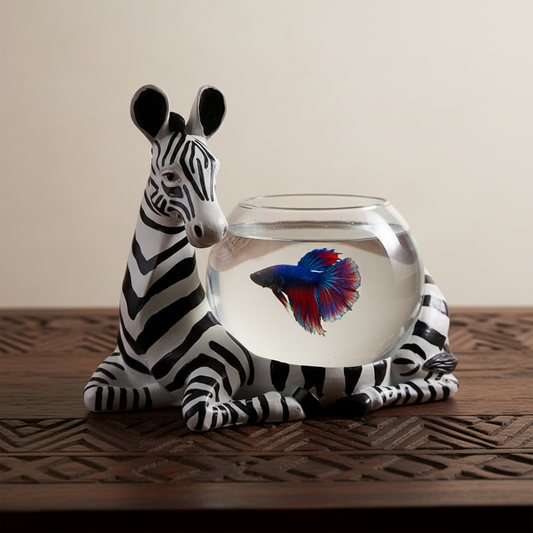 Zebra Fish Bowl Planter Pot | Resin African 23x27cm | Fish Water Plants