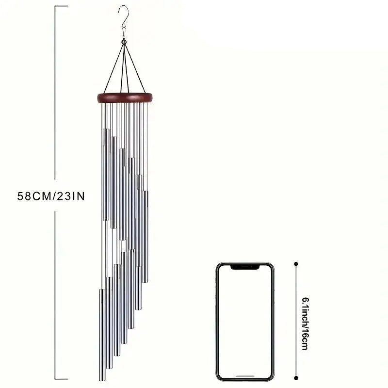 12 Tube Wind Chimes 58cm Aluminum Waterproof Outdoor Yard Garden Decoration Large Wind Chimes Bells