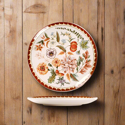 Plate Exquisite Floral Ceramic