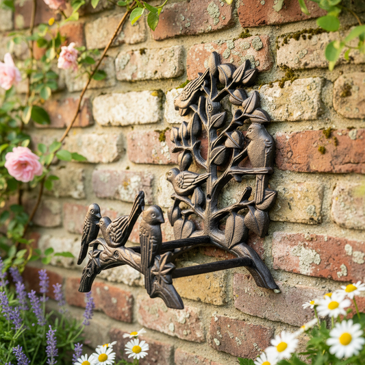 Cast Iron Birdies Hose Holder | Bird Tree Garden Decor Australia
