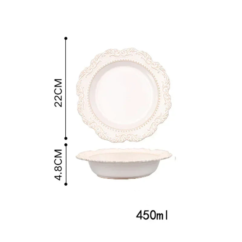 Cup Plate Bowl Vintage French Elegance Embossed