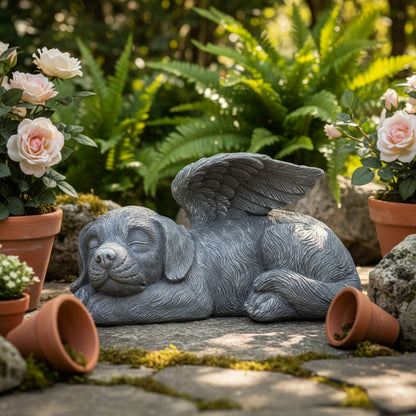 Angel Pet Memorial Statue | Resin Dog Cat Garden Ornament Sympathy Gift