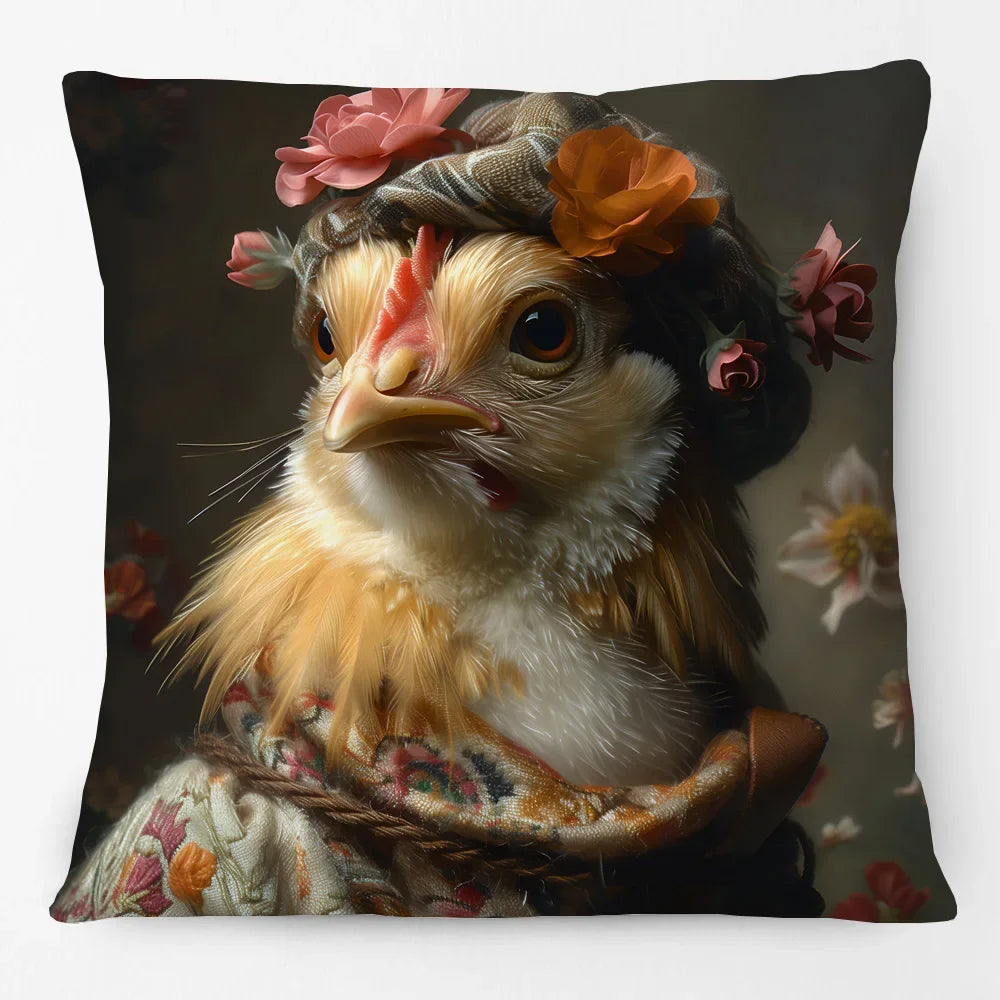 Cushion Cover Chicken Rooster Funny Farm Range