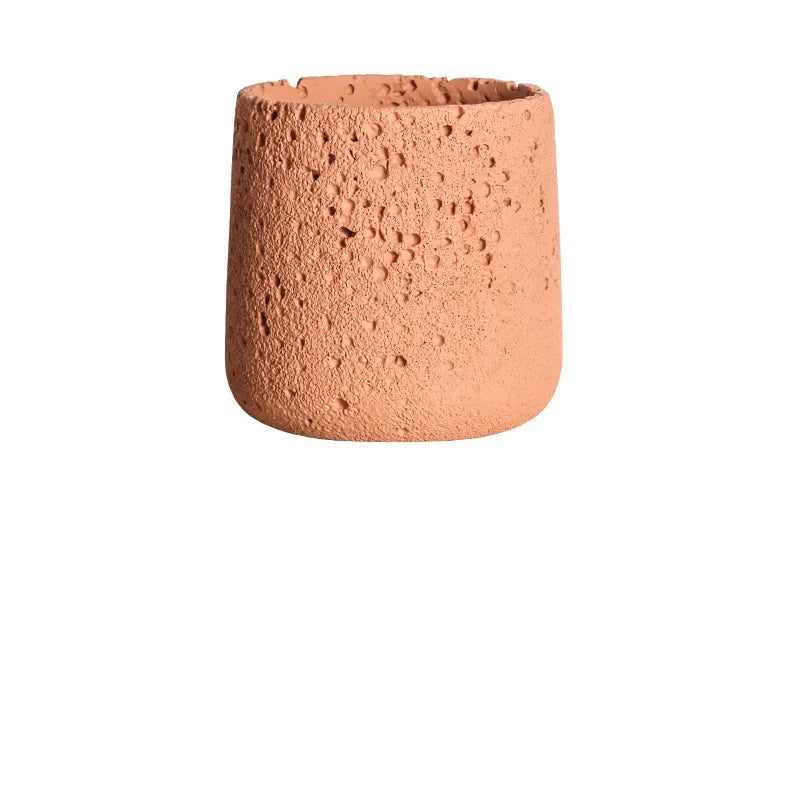 Pot Planter Flower Rustic Garden Concrete Stone Style
