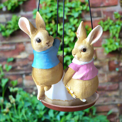 Rabbit Garden Planter Flower Pot Hangers