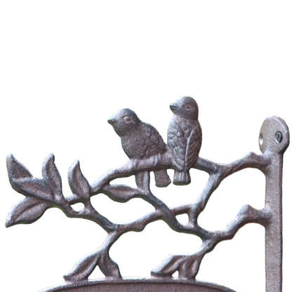 Welcome Little Birds Cast Iron Hanging Sign - Cottage Garden 24.5x24cm