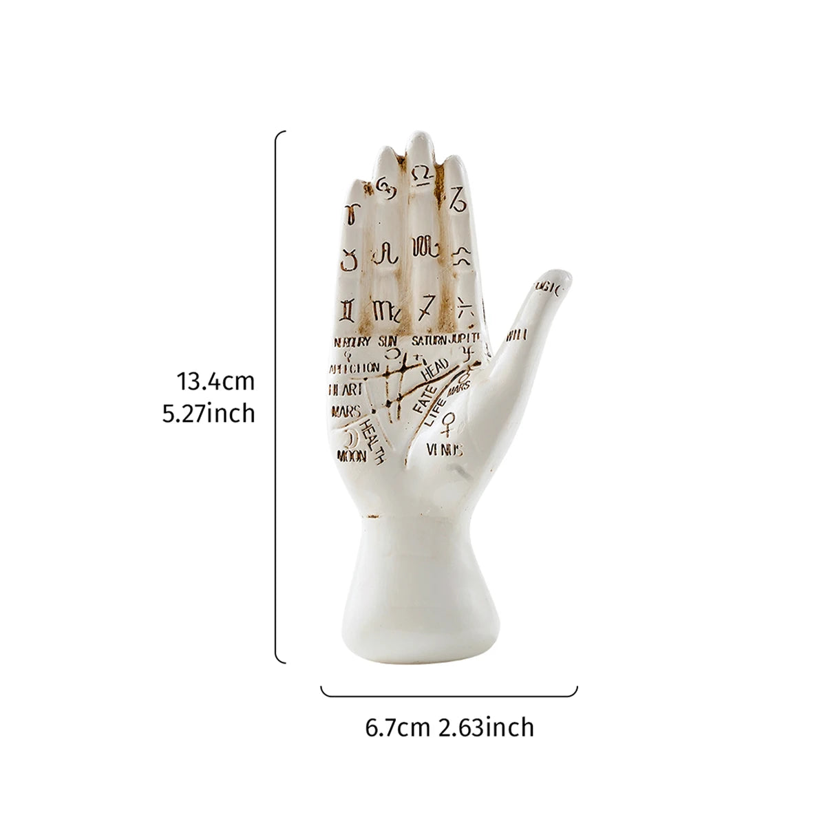 Palmistry Hand Figurine — Resin Zodiac Palm Reading Statue | Mystical Home Decor