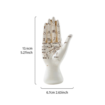 Palmistry Hand Figurine — Resin Zodiac Palm Reading Statue | Mystical Home Decor