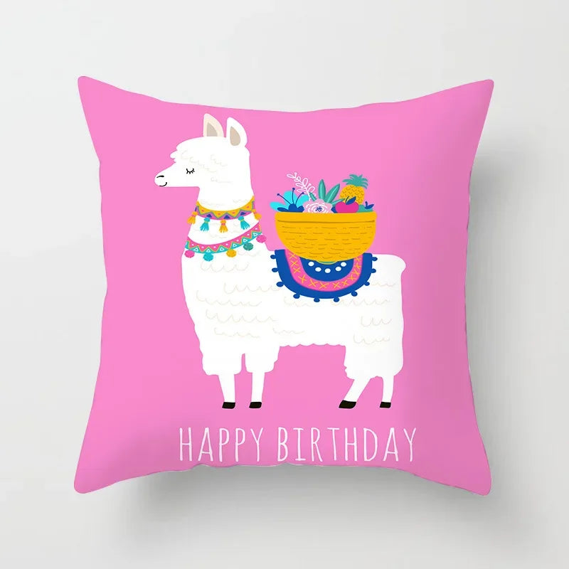 Cartoon Alpaca Llama Cushion Cover | 20 Designs | 30cm to 66cm