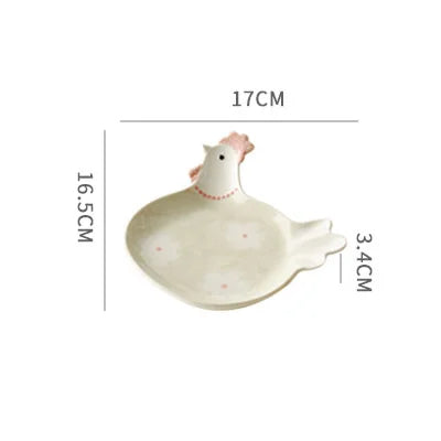 Chicken Bowl Plate Country Ceramic