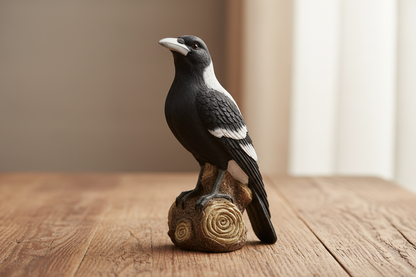 Magpie Bird Ornament Resin 20cm Australian Wildlife Decor